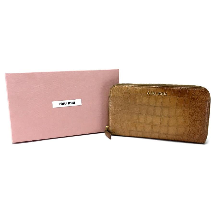 MIUMIU ミュウミュウ 5M0506 ラウンドファスナー長財布 クロコ型押し 長財布（あり） クロコプリントレザー | miu miu | 08