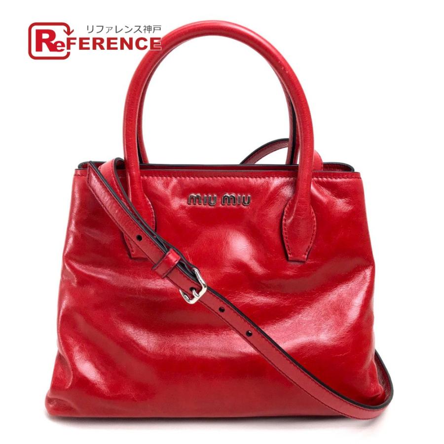 MIUMIU ミュウミュウ RN1069 ハンドバッグ ショルダーバッグ 手提げ バッグ ヴィテロシャイン レザー | miu miu