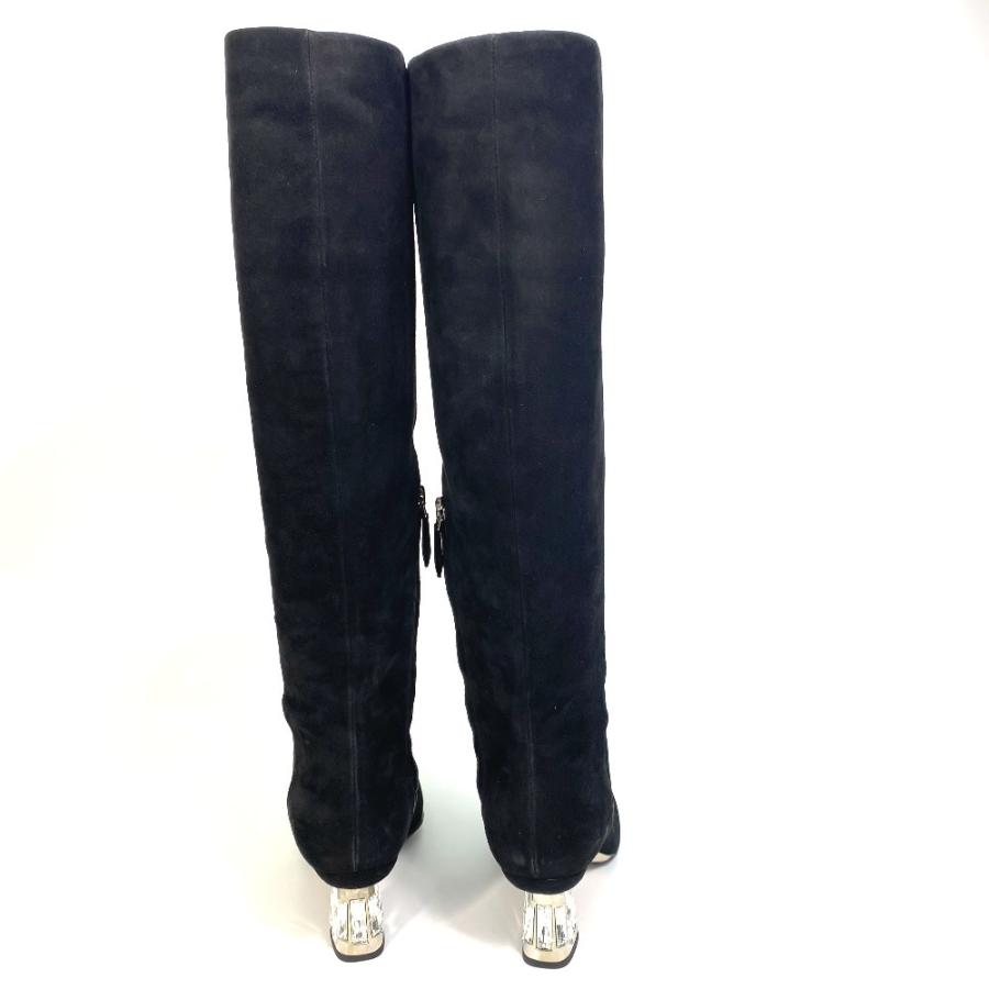 MIUMIU ミュウミュウ ヒール ビジュー ロングブーツ ブーツ スエード ブラック レディース【中古】 | miu miu | 04