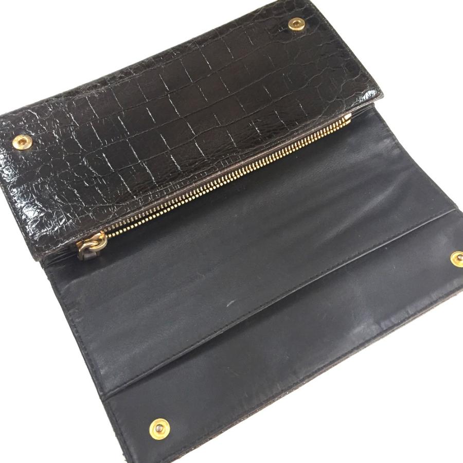 美品！クロコ型押しレザー　エメラルドグリーン 5M1109 　miumiu長財布 miu miu（ミュウミュウ） 5M1109 長財布 クロコ型押し 長財布 レザー