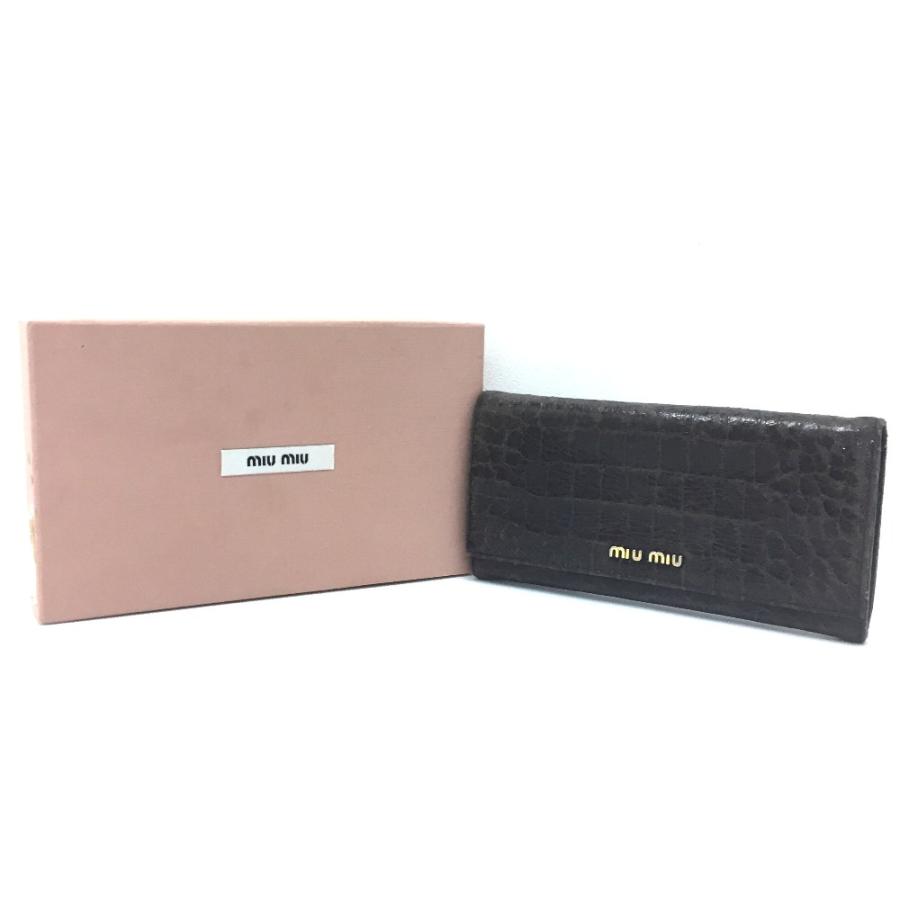 miu miu（ミュウミュウ） 5M1109 長財布 クロコ型押し 長財布 レザー