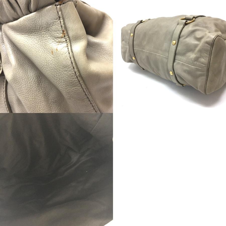 MIU MIU ミュウミュウ  肩掛けショルダーバッグ ラージ ハンドバッグ レザー ベージュ系 レディース | miu miu | 12