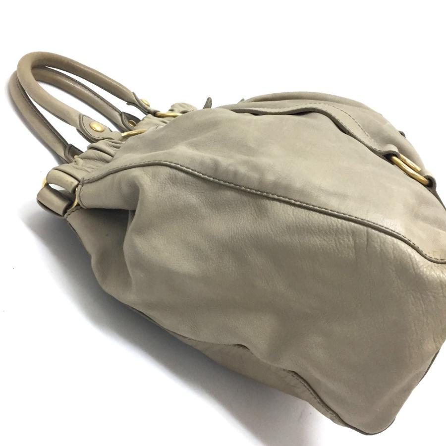 MIU MIU ミュウミュウ  肩掛けショルダーバッグ ラージ ハンドバッグ レザー ベージュ系 レディース | miu miu | 02