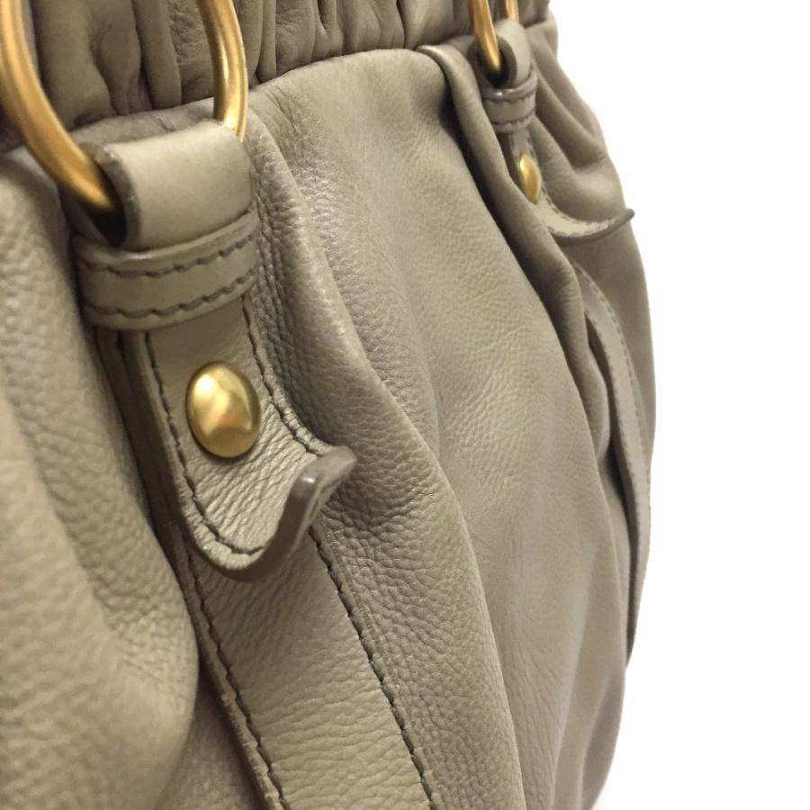 MIU MIU ミュウミュウ  肩掛けショルダーバッグ ラージ ハンドバッグ レザー ベージュ系 レディース | miu miu | 04