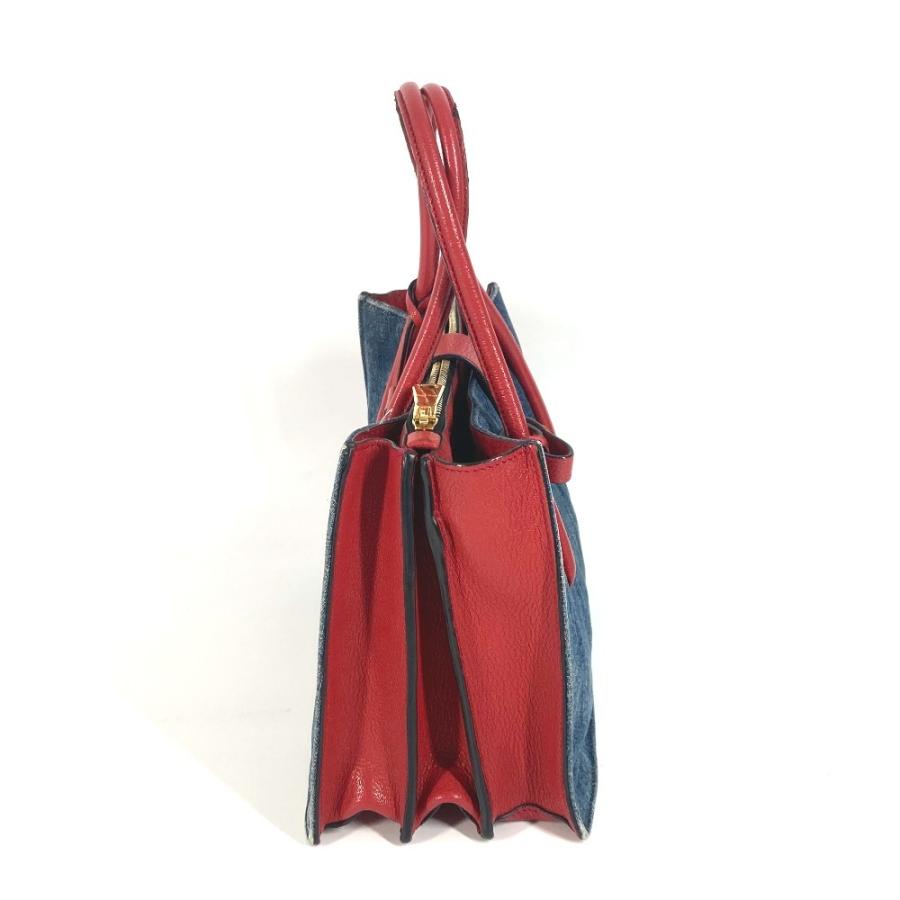 MIUMIU ミュウミュウ ロゴ 2WAYバッグ トートバッグ ショルダーバッグ 斜め掛け カバン バイカラー ハンドバッグ ブルー【中古】 | miu miu | 02