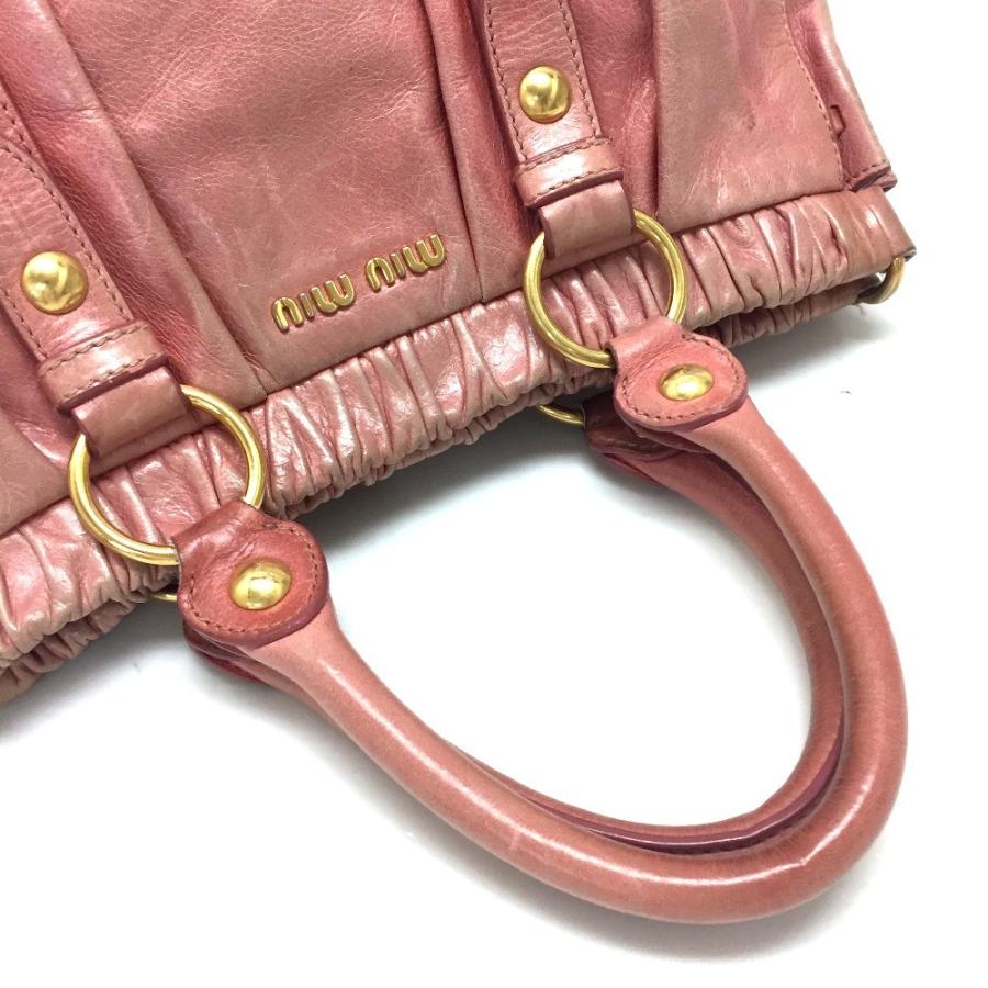 MIU MIU ミュウミュウ ショルダーバッグ ハンドバッグ VITTELO LUX（ヴィテロリュクス） レザー ピンク | miu miu | 04