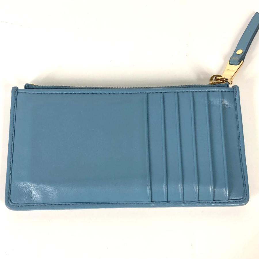 美品 MIUMIU ミュウミュウ マテラッセ フラグメントケース 財布 小銭入れ カードケース コインケース ブルー レディース【中古】 | miu miu | 05
