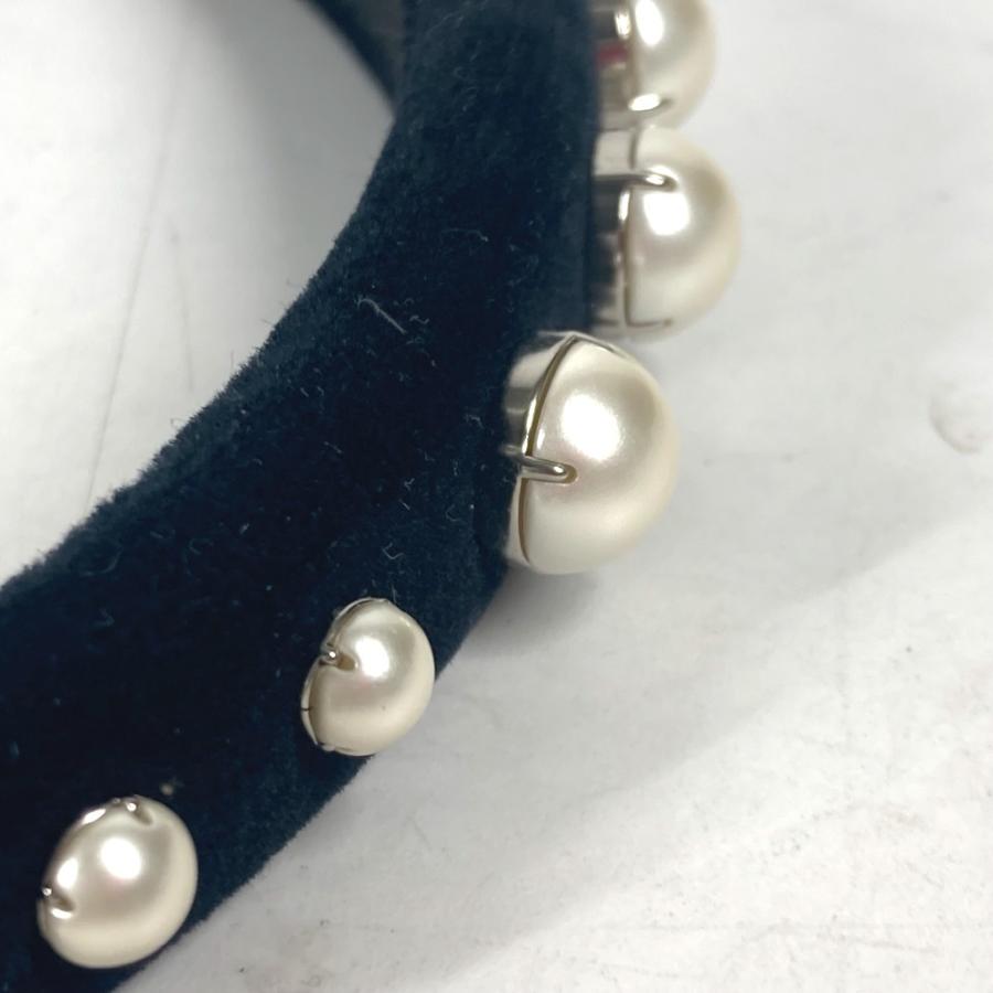 美品 MIUMIU ミュウミュウ ラインストーン ヘアアクセサリー ヘアバンド ヘッドバンド カチューシャ ブラック レディース【中古】 | miu miu | 07