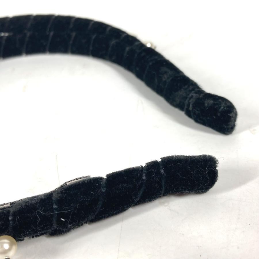 MIUMIU ミュウミュウ フェイクパール ヘアバンド ヘッドバンド ヘアアクセサリー カチューシャ ブラック レディース【中古】 | miu miu | 07