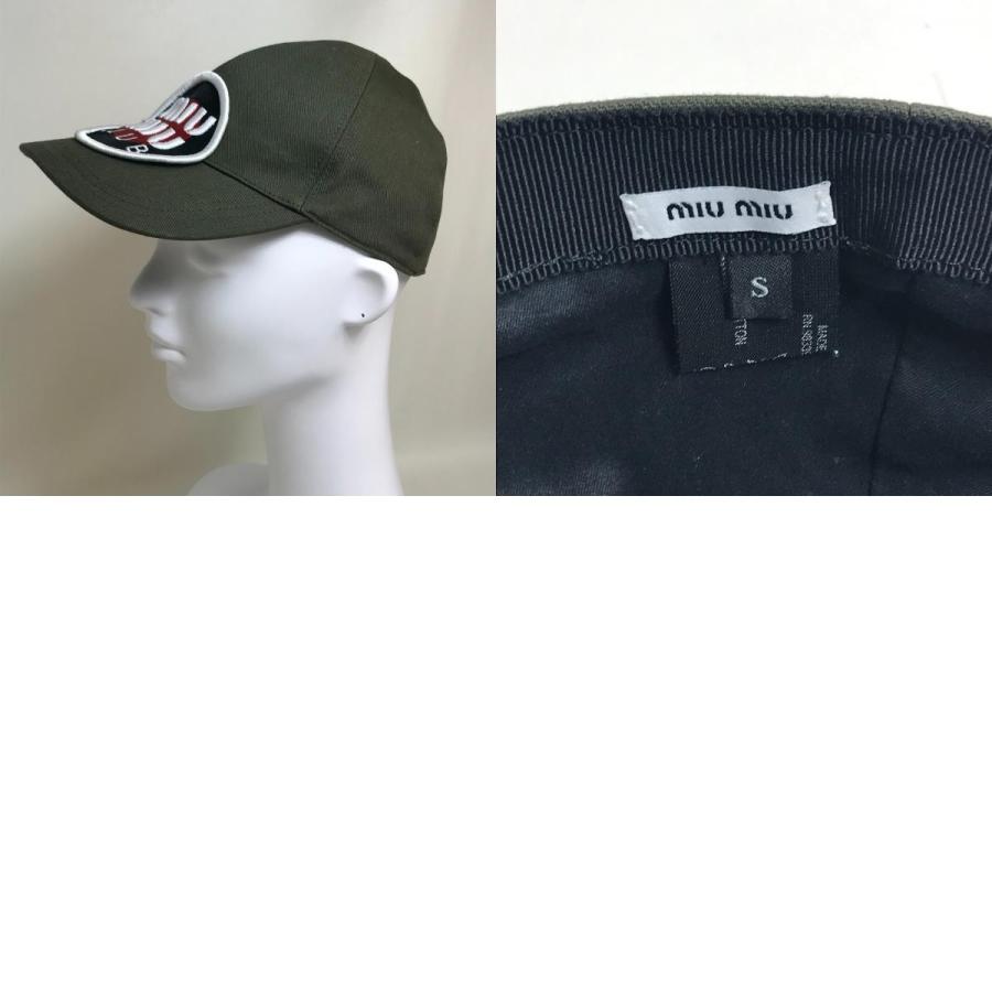 美品 MIUMIU ミュウミュウ 帽子 miumiu club ロゴ ベースボール