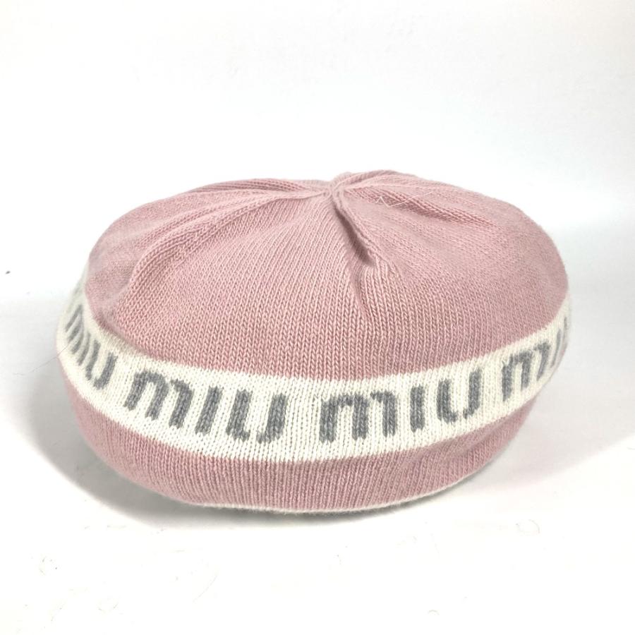 miu miu（ミュウミュウ） 未使用 5HC260 ロゴ ビーニー 帽子 ニット帽