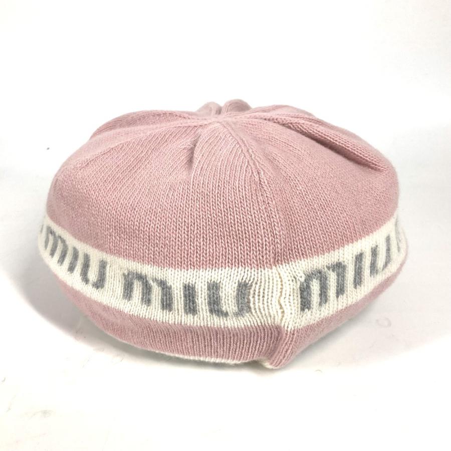 miumiu ニット帽 ビーニー miu miu（ミュウミュウ） 未使用 5HC260 ロゴ ビーニー 帽子 ニット帽