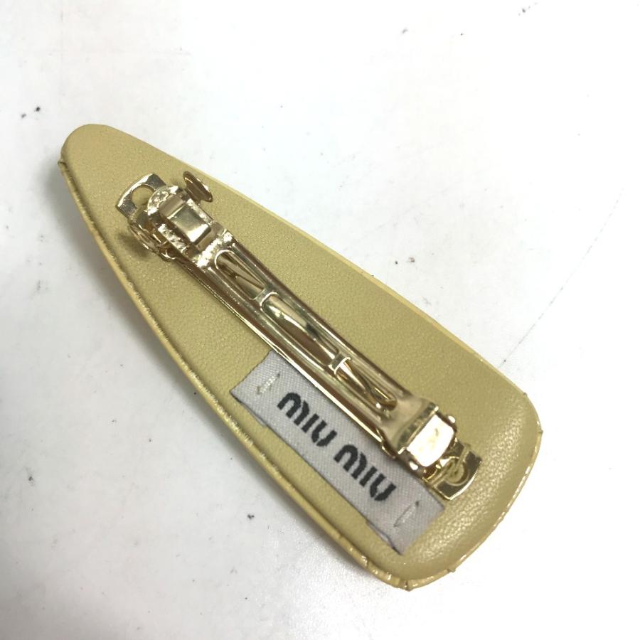 miu miu（ミュウミュウ） 美品 5IF092 ロゴ ヘアアクセサリー バレッタ