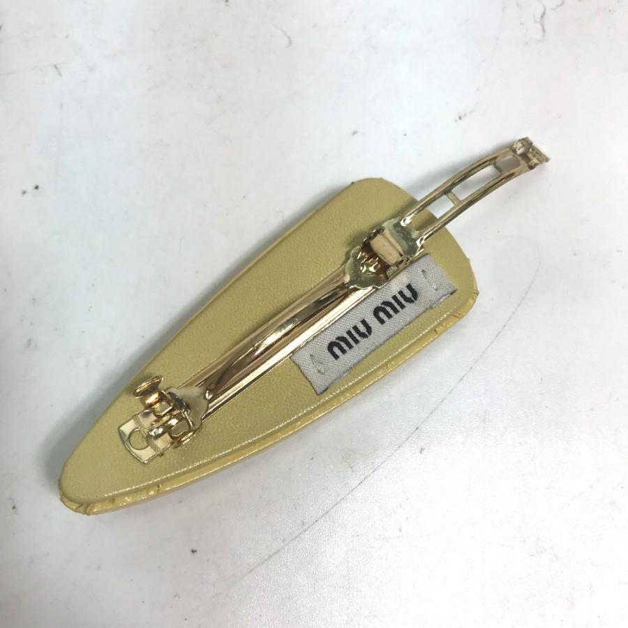 正規品 miu miu ゴールド ヘアピン バレッタ miu MIU ミュウミュウ アクセサリー バレッタ メタルロゴ ヘア