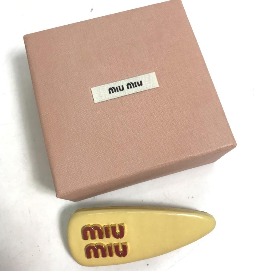 miu miu（ミュウミュウ） 美品 5IF092 ロゴ ヘアアクセサリー バレッタ