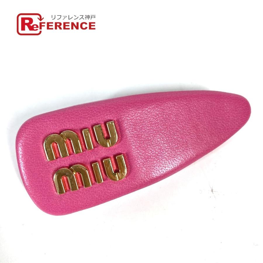未使用 MIUMIU ミュウミュウ ロゴ ヘアアクセサリー ヘアピン ピンク レディース【中古】 | miu miu