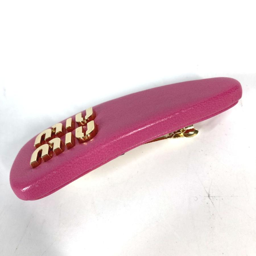 未使用 MIUMIU ミュウミュウ ロゴ ヘアアクセサリー ヘアピン ピンク レディース【中古】 | miu miu | 01
