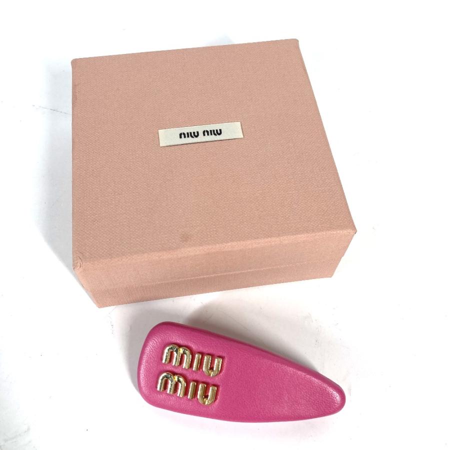 未使用 MIUMIU ミュウミュウ ロゴ ヘアアクセサリー ヘアピン ピンク レディース【中古】 | miu miu | 02