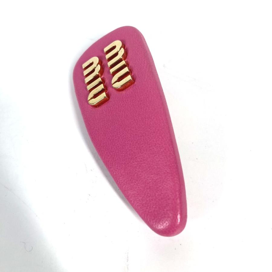 未使用 MIUMIU ミュウミュウ ロゴ ヘアアクセサリー ヘアピン ピンク レディース【中古】 | miu miu | 03