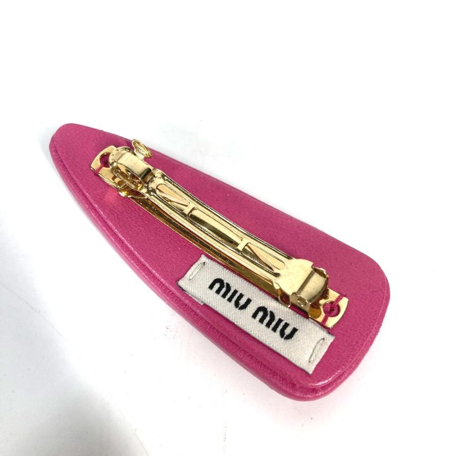 未使用 MIUMIU ミュウミュウ ロゴ ヘアアクセサリー ヘアピン ピンク レディース【中古】 | miu miu | 05