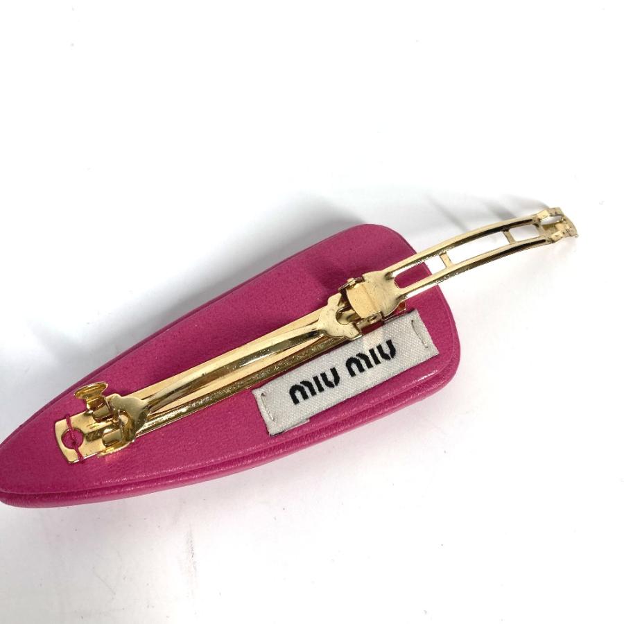 未使用 MIUMIU ミュウミュウ ロゴ ヘアアクセサリー ヘアピン ピンク レディース【中古】 | miu miu | 06