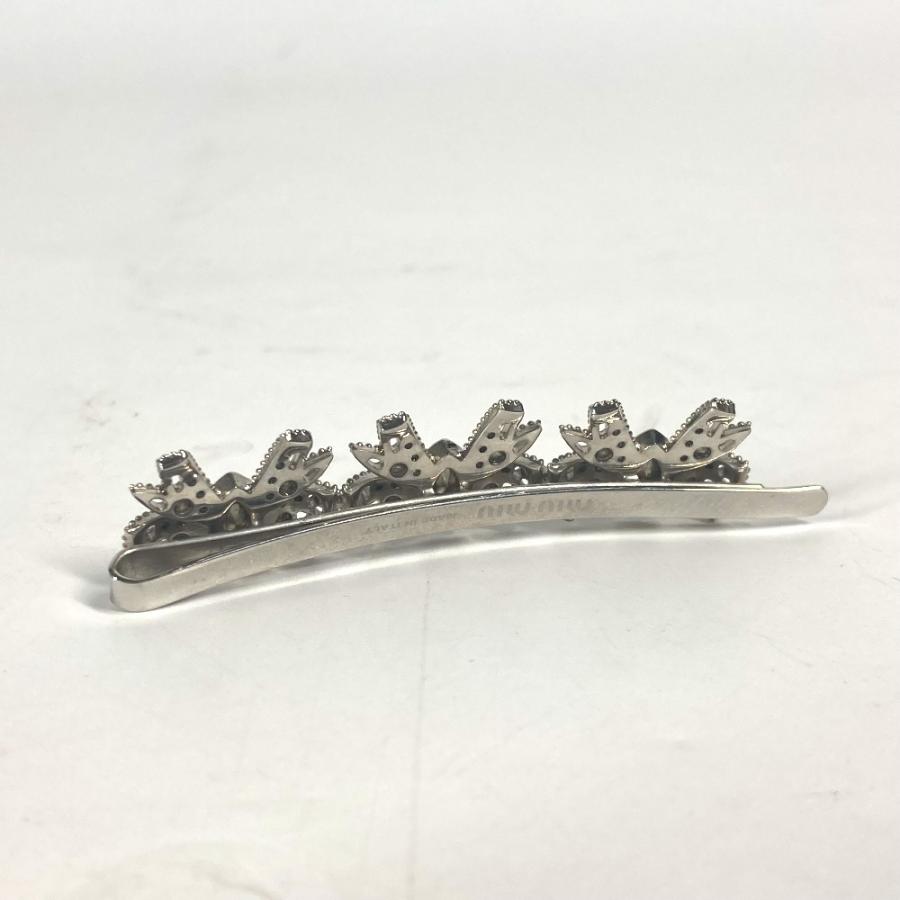 miu miu（ミュウミュウ） 美品 5JF031 リボン ラインストーン りぼん