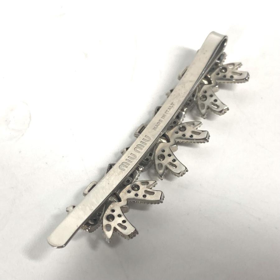 miu miu（ミュウミュウ） 美品 5JF031 リボン ラインストーン りぼん