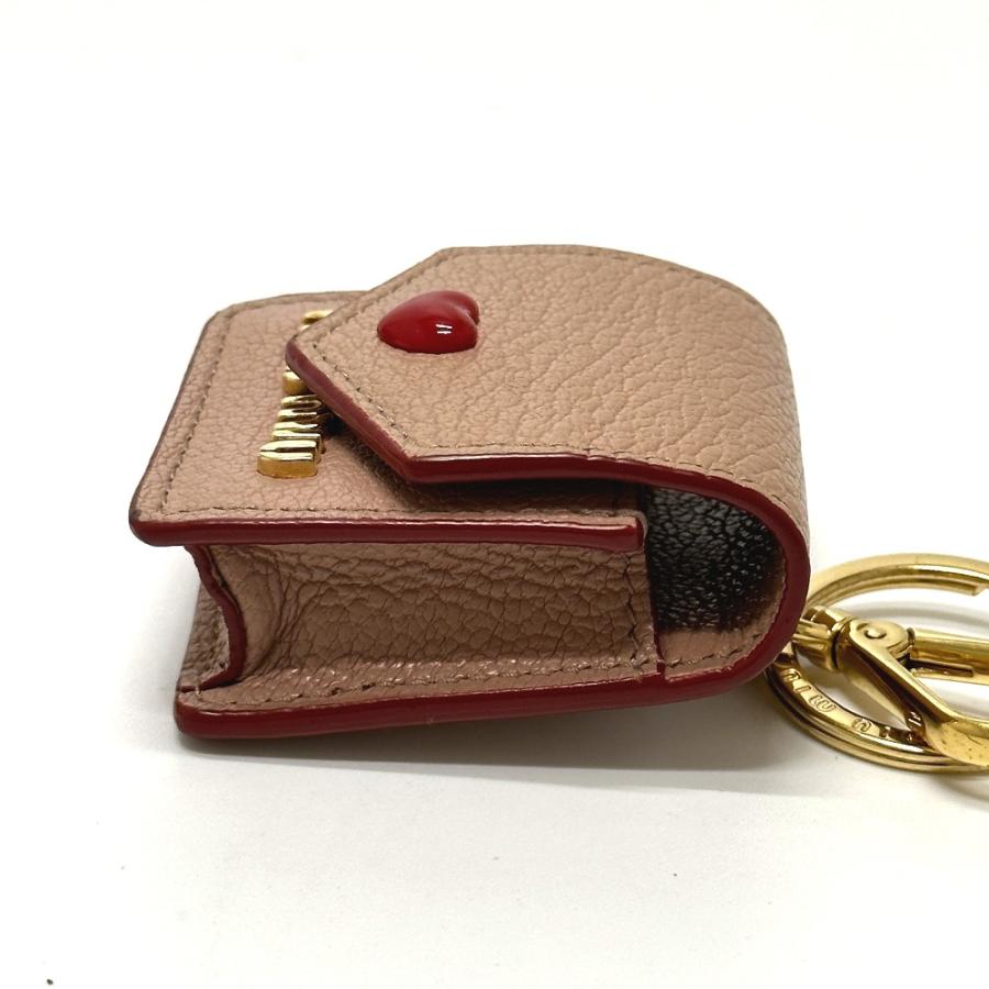 美品 MIUMIU ミュウミュウ 5TT106 マドラスラブ airpodsケース ネックストラップ付 アップル エアポッズ apple  ピンク 【中古】 | miu miu | 03