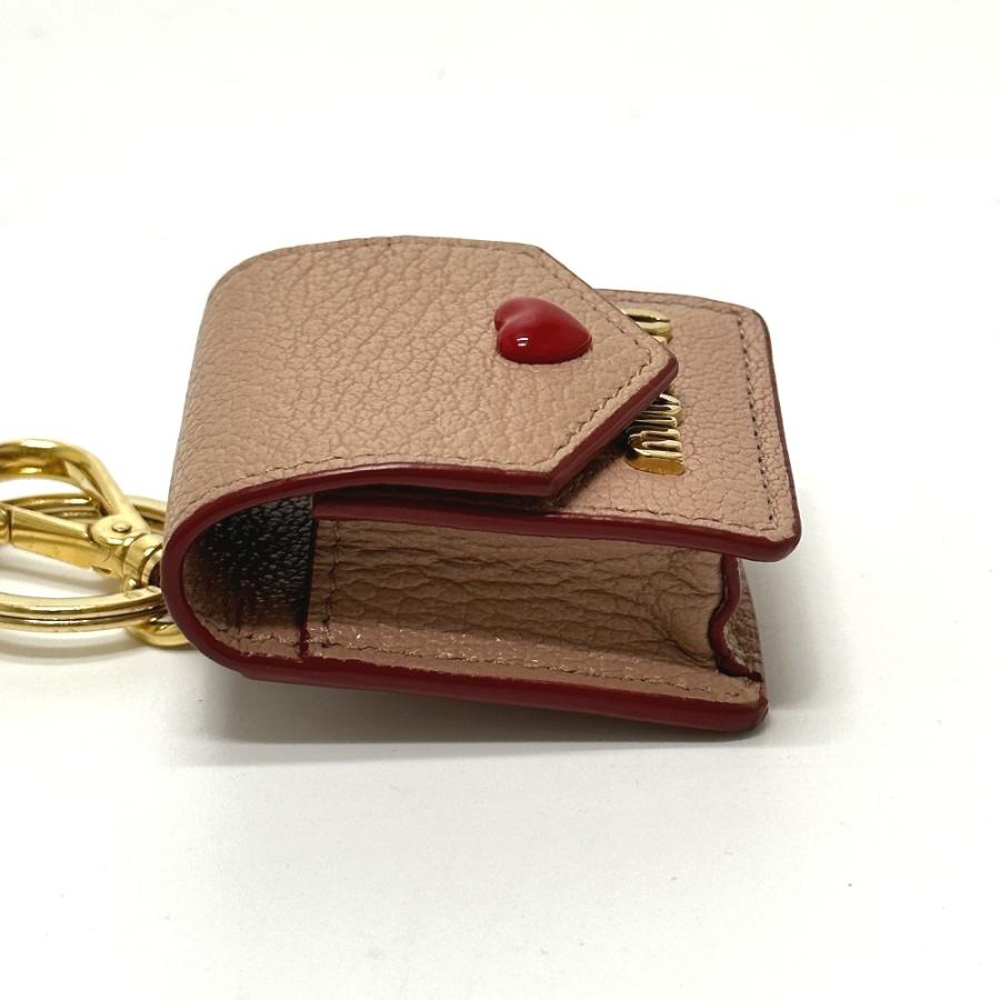 美品 MIUMIU ミュウミュウ 5TT106 マドラスラブ airpodsケース ネックストラップ付 アップル エアポッズ apple  ピンク 【中古】 | miu miu | 04