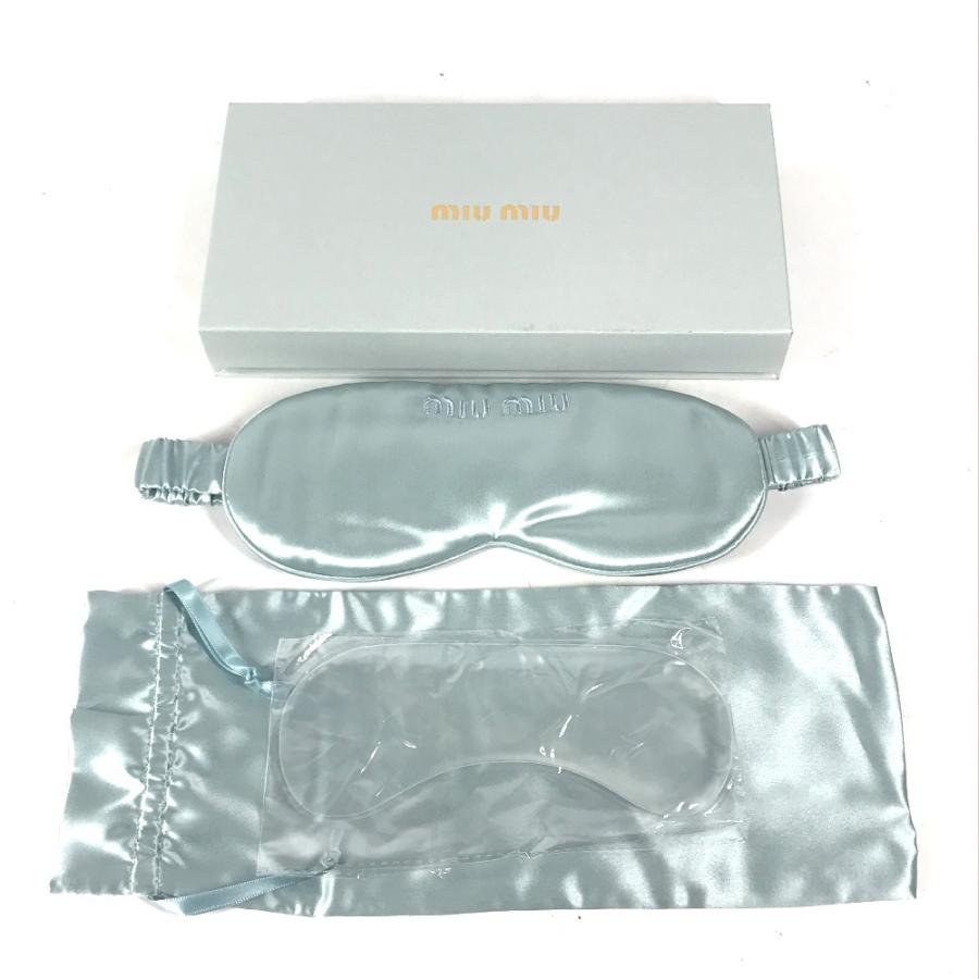 未使用 MIUMIU ミュウミュウ ロゴ アイマスク ブルー レディース【中古】 | miu miu | 01