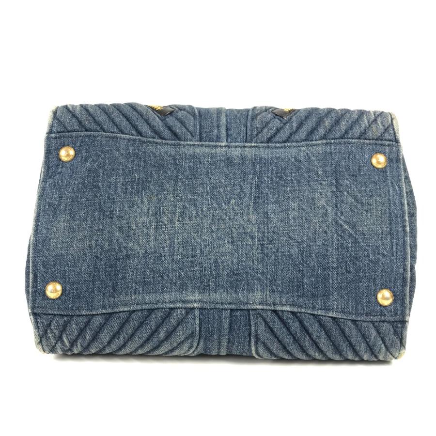 ミュウミュウ ロゴ トートバッグ デニム レディース 【中古】【MIUMIU