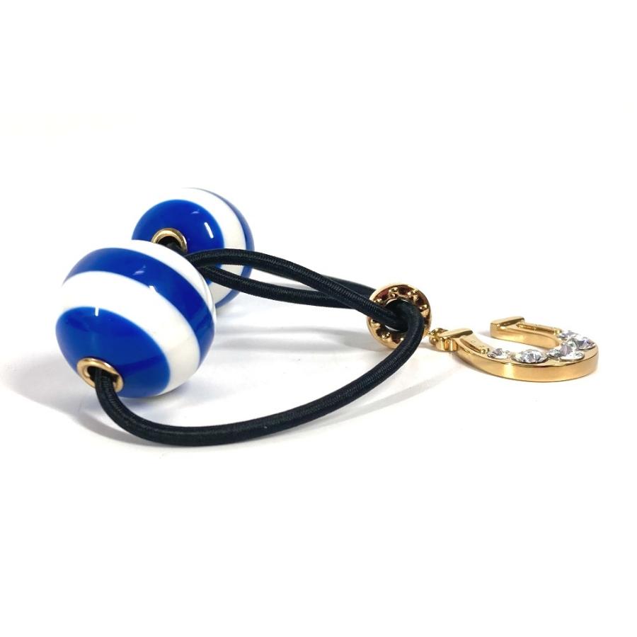 miu 美品 MIUMIU ミュウミュウ ロゴ ボーダー ヘアアクセサリー  