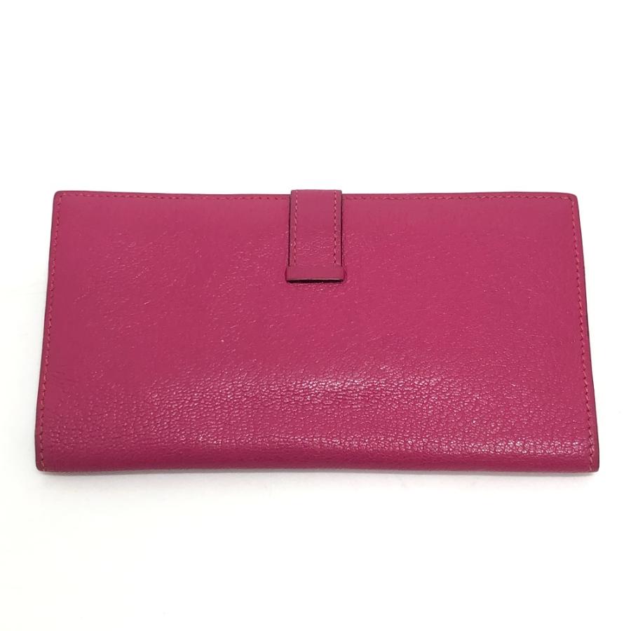 HERMES 長財布　ベアンスフレ　濃いピンク×シルバー金具　エルメス HERMES（エルメス） ベアン ベアンクラシック シルバー金具 財布 小物