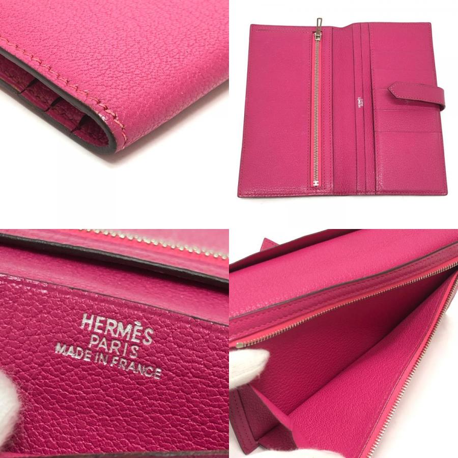 【GWセール】5/6まで！HERMES エルメス ベアン 長財布 H金具 ピンク HERMES（エルメス） ベアン ベアンクラシック シルバー金具 財布 小物