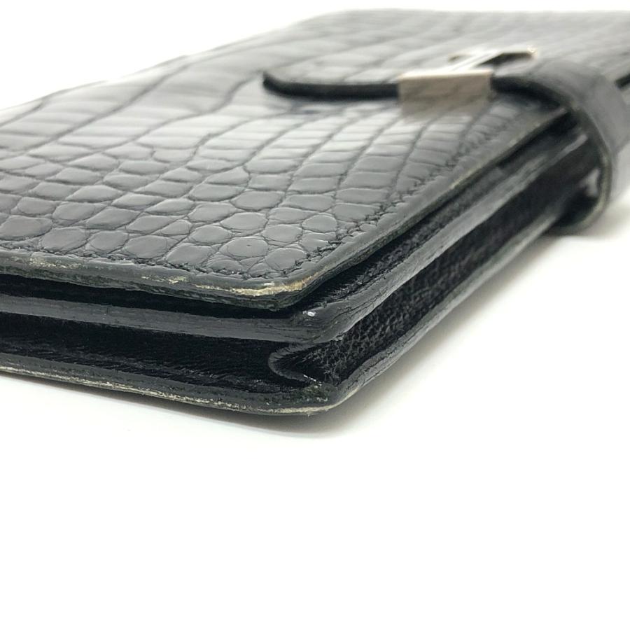 HERMES エルメス ベアン スフレ クロコダイル アリゲーター 財布 長財布 ウォレット ロングウォレット  長財布 ブラック メンズ【中古】 | HERMES | 04