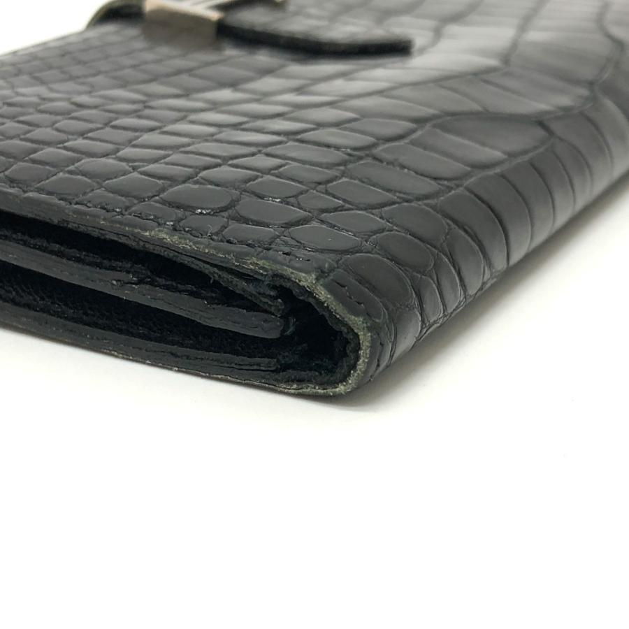 HERMES エルメス ベアン スフレ クロコダイル アリゲーター 財布 長財布 ウォレット ロングウォレット  長財布 ブラック メンズ【中古】 | HERMES | 06