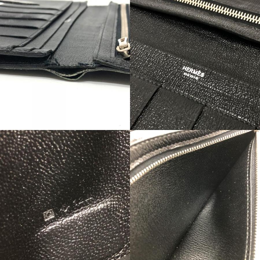 HERMES エルメス ベアン スフレ クロコダイル アリゲーター 財布 長財布 ウォレット ロングウォレット  長財布 ブラック メンズ【中古】 | HERMES | 08
