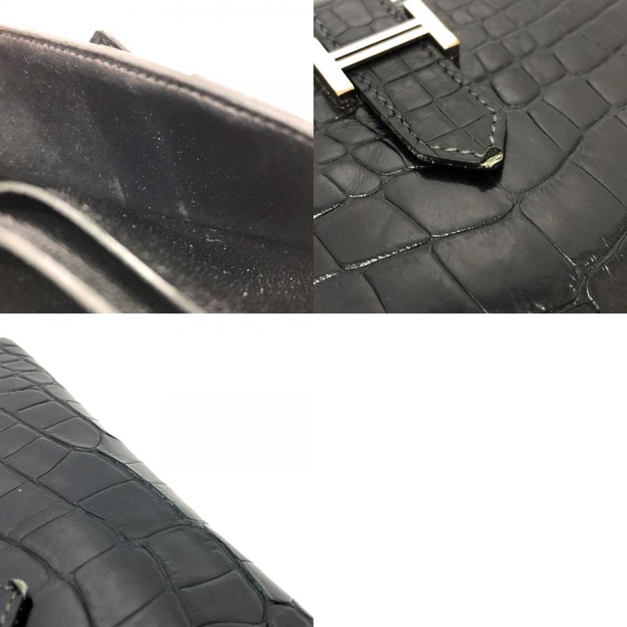 HERMES エルメス ベアン スフレ クロコダイル アリゲーター 財布 長財布 ウォレット ロングウォレット  長財布 ブラック メンズ【中古】 | HERMES | 09