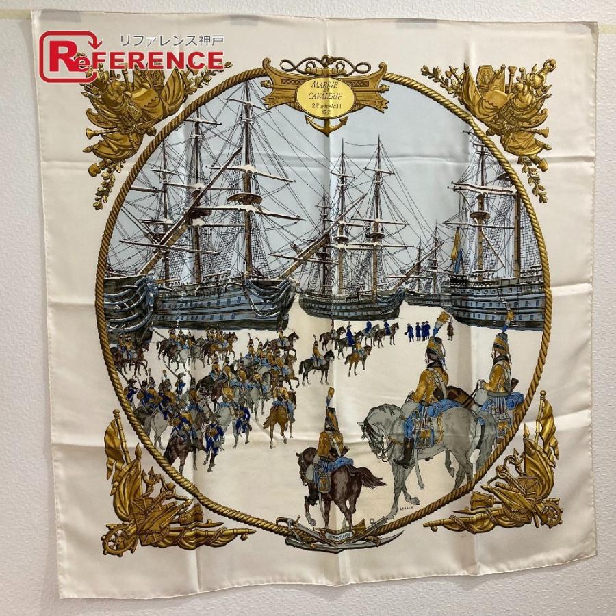 週間売れ筋 エルメス 大判 スカーフ カレ 90 ベージュ ブラウン 海と