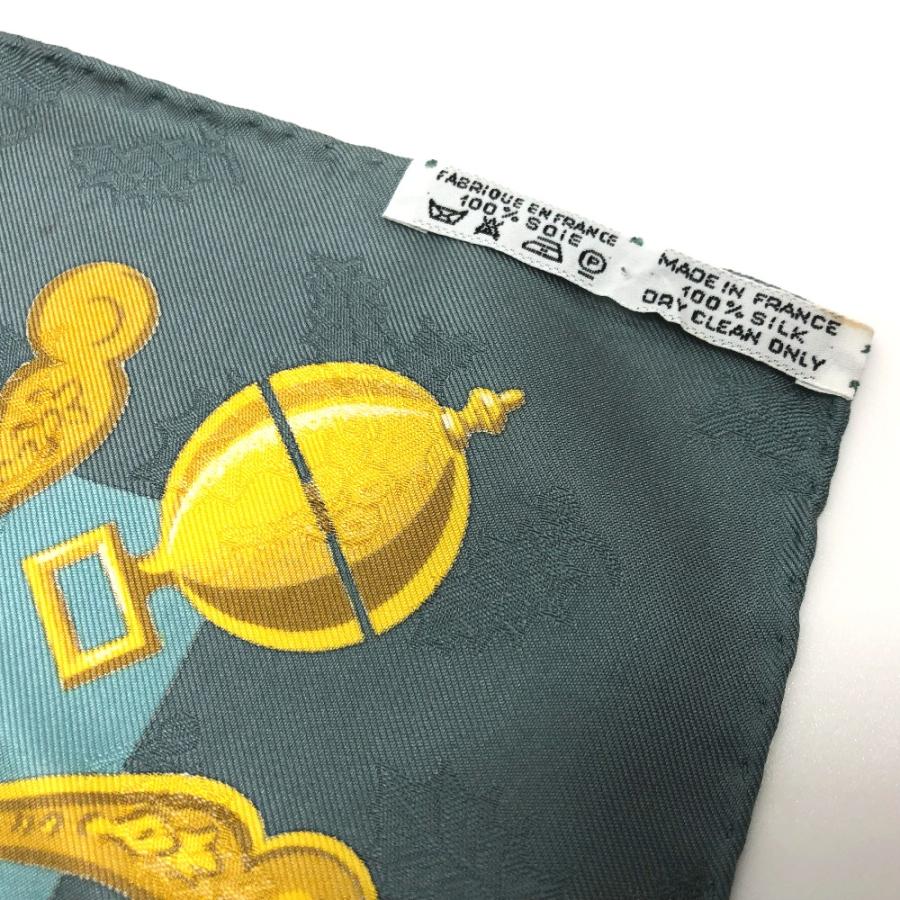 HERMES エルメス カレ90 羽根飾りと鈴 馬柄 ソリ スカーフ