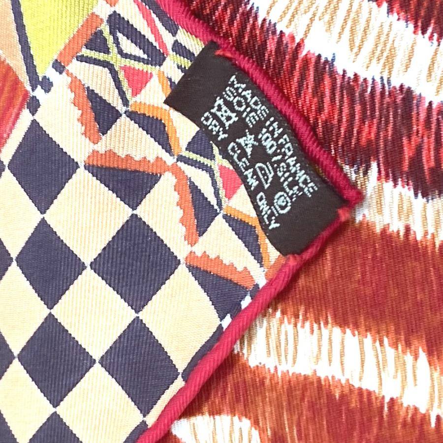 エルメス スカーフ 90 野生とカモフラージュピンクシルク Hermes