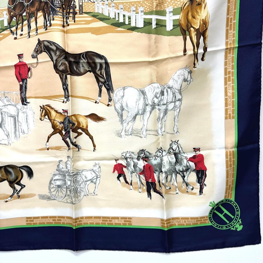 HERMES エルメス カレ90 LES HARAS NATIONAUX 国立種馬飼育場