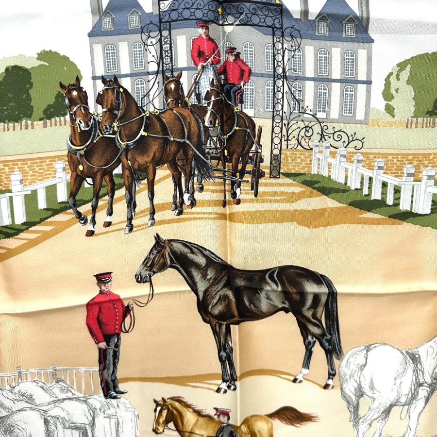 HERMES/エルメス カレ90 国立種馬飼育場 スカーフ シルク a_154 楽天市場】質屋 エルメス HERMES スカーフ カレ90 LES HARAS