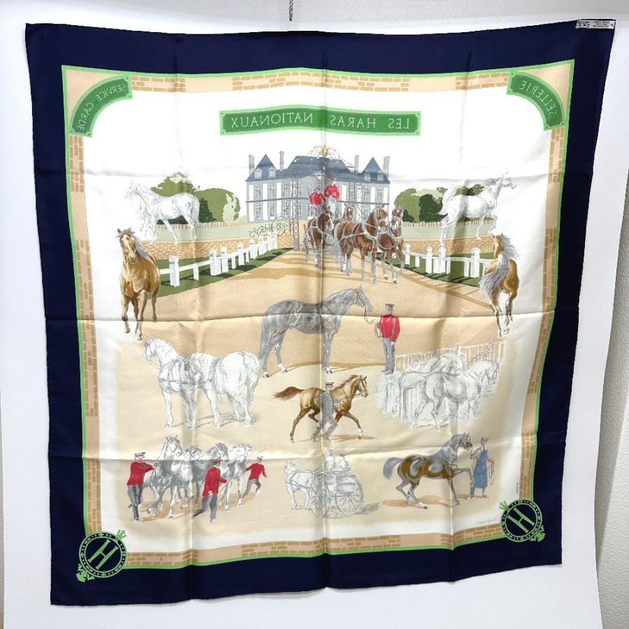 HERMES カレ90 LES HARAS NATIONAUX 国立種馬飼育場 楽天市場】質屋 エルメス HERMES スカーフ カレ90 LES HARAS