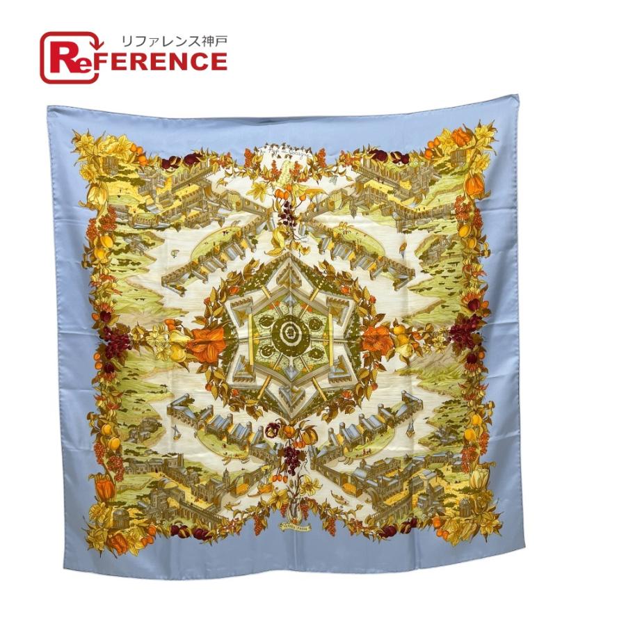 HERMES エルメス カレ90 Au Pays de Cocagne 楽園にて カレ 90  スカーフ ブルー レディース【中古】 | HERMES