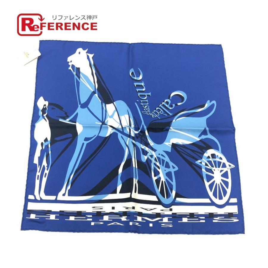 未使用 HERMES エルメス カレ40 CALECHE ELASTIQUE カレーシュ エラスティック ファッション小物 スカーフ ブルー レディース【中古】 | HERMES