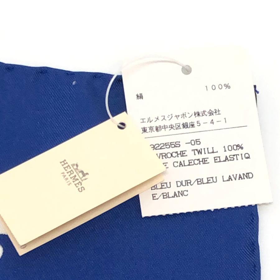 未使用 HERMES エルメス カレ40 CALECHE ELASTIQUE カレーシュ エラスティック ファッション小物 スカーフ ブルー レディース【中古】 | HERMES | 03