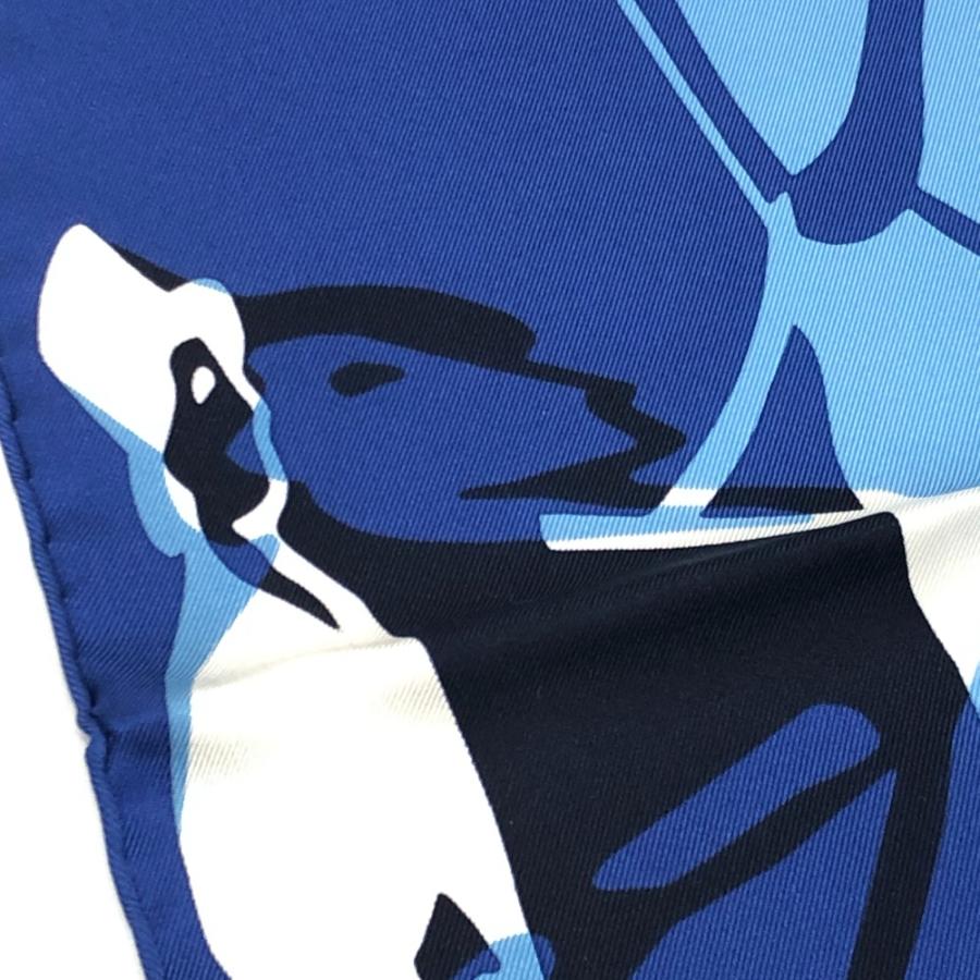 未使用 HERMES エルメス カレ40 CALECHE ELASTIQUE カレーシュ エラスティック ファッション小物 スカーフ ブルー レディース【中古】 | HERMES | 07