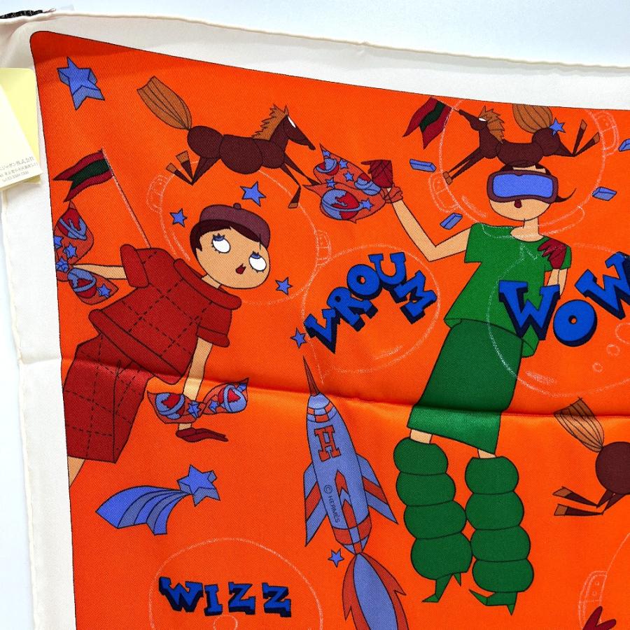 未使用 HERMES エルメス Un Week-End dans l'Espace 気ままな週末 カレ70 カレ70 スカーフ オレンジ レディース【中古】 | HERMES | 02