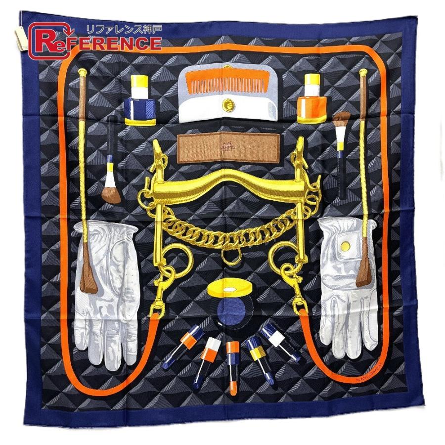 未使用 HERMES エルメス カレ90 BEAUTE COMPOSEE ボテ・コンポゼ カレ 90　アパレル小物 スカーフ ブルー レディース【中古】 | HERMES
